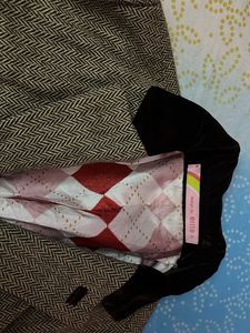 Classic Tweed Blazer with Velvet Trim