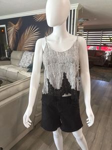 31 H&amp;M Dotted Print Lace Trim Camisole Top