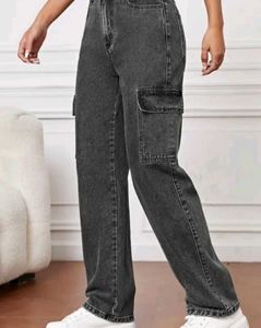 Stylish Grey Cargo Jeans