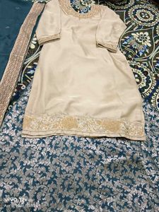 Elegant Cream Kurta Set with Dupatta