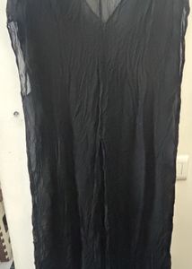 ZARA Sheer Elegant Black Maxi overlay