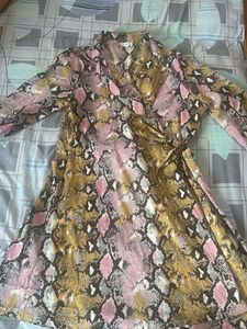 Stylish Snake Print Wrap Dress