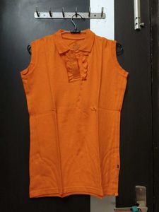 Sleeveless Orange Polo T-Shirt