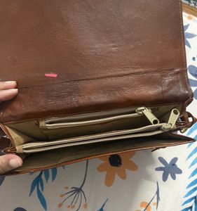 Vintage Brown Leather Shoulder Bag