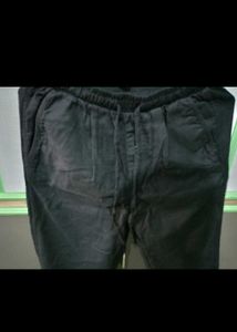 Black Casual Zudio Linen Pants