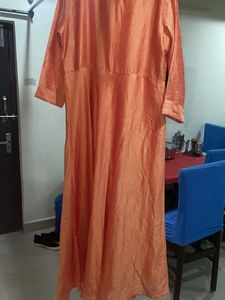 Elegant Orange Kurta with Embellishment