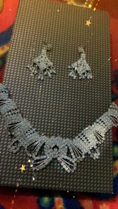 swap available, Silver Necklace Earrings set