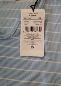 Light Blue Striped Crop Top
