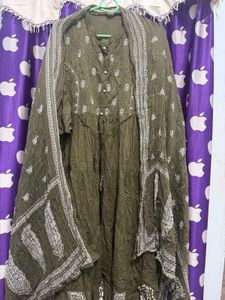 olive kurta set