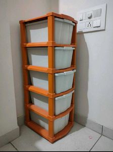 Orange 5-Drawer Storage Unit