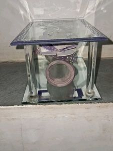 Decorative Glass Lantern with Floral Design💙