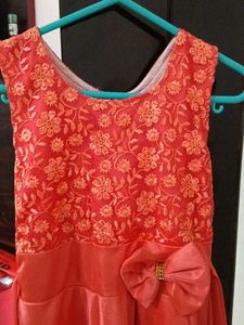 Elegant Coral Dress for Girls
