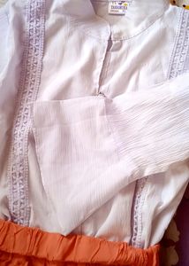 White n Orange Top