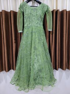 Women Green Gown