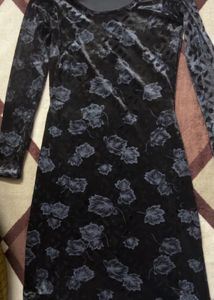 Floral Velvet Long Sleeve Dress
