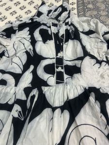 Mango - Swan Print Maxi Dress - colour spr
