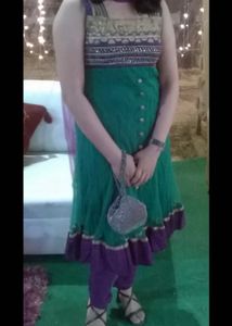 (Kurti) Stunning Green & Purple Kurti