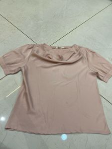 Elegant Pink Short Sleeve Blouse