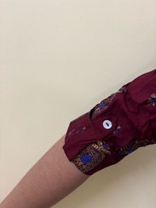 Maroon Printed Kurta