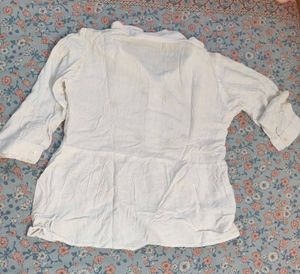 embroidery white peplum top
