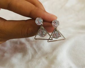 Geometric Crystal Drop Earrings