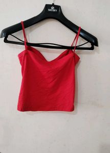 Red Ruched Cami Top