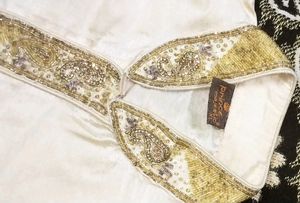 Shirwani cream Eid Offer Rhinestone free mala kard