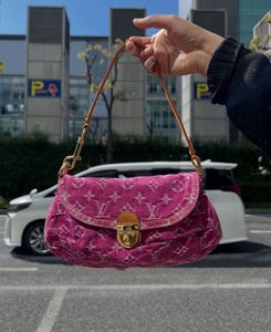 Vintage Pink Louis Vuitton Denim Pleaty