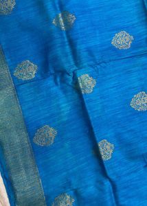 Elegant Blue Silk Saree with Gold Border