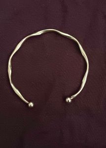 Twisted Open Cuff Bracelet with Ball Ends