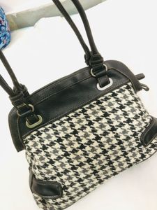 Imported Houndstooth Handbag