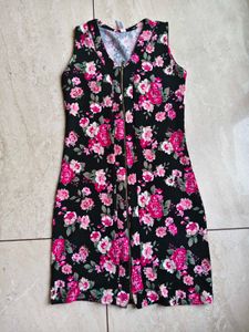Floral Print Zipper Dress