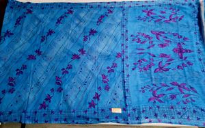 🇳🇿💫🎀Elegant Blue Floral Print Saree