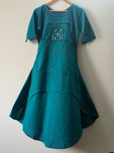 Teal Kurta Set with Dhoti Pants