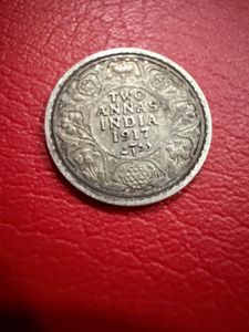 2 annas silver 1917 George V