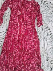 Elegant Red Printed Kurta