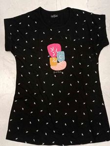 Black Graphic Print Tee