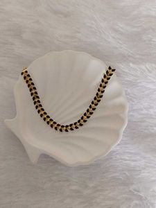 Gold and Black Herringbone Bracelet
