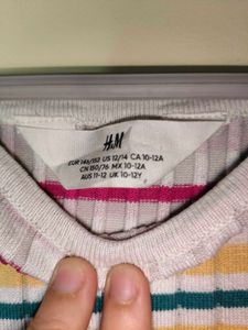 H&amp;M Striped Ribbed Tank Top