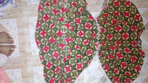 Bohemian Print Kaftan Dress with Lace Trim