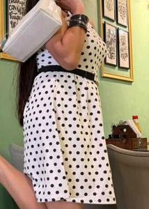 Chic Polka Dot Halter Neck Dress
