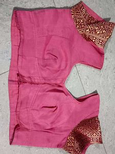 Elegant Pink Blouse with Embellished Sleeves