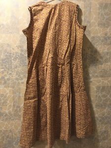 cotton block print anarkali full suit set.