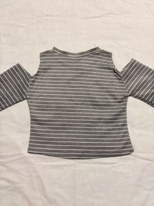 Striped Cold Shoulder Top