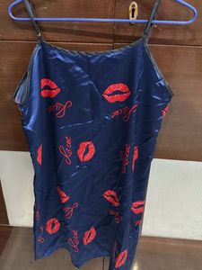 Silky Slip Dress - Kiss Print