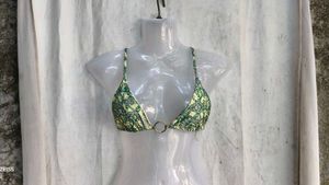 25810. Paisley Print Bikini Top with Gold Ring