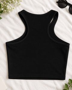 Sleek Black Racerback Tank Top