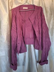 Mauve Knit Cardigan
