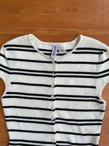 Striped Button-Up Peplum Top