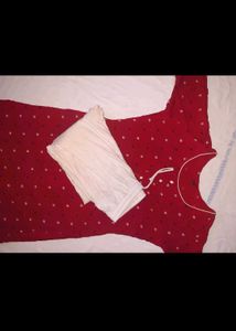 Red Printed Kurta Set